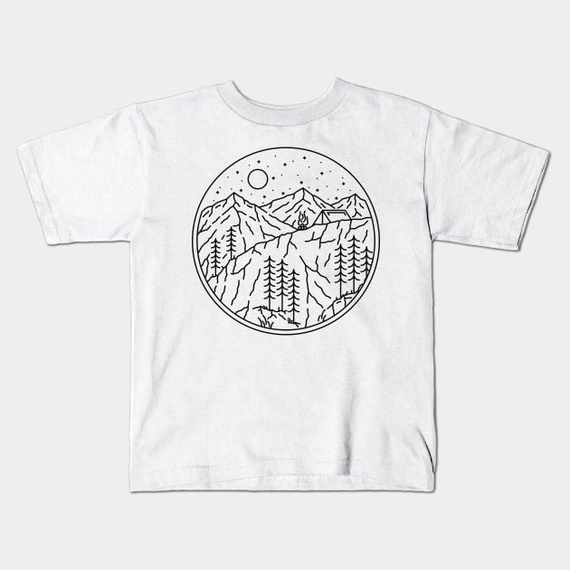 Camp Cliffs Kids T-Shirt by quilimo